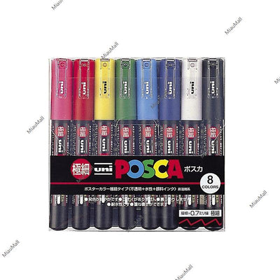 Uni MITSUBISHI PENCIL Posca Ultra-Thin 8-Color Water Marker Set