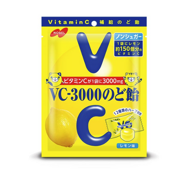 노벨 VC-3000 인후 알약 레몬 풍미 하드 캔디 90g