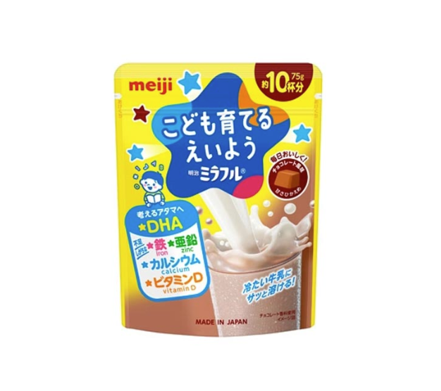 MEIJI Fortified Chocolate Milk (DHA, Calcium, Vitamin D, Iron, and Zinc)