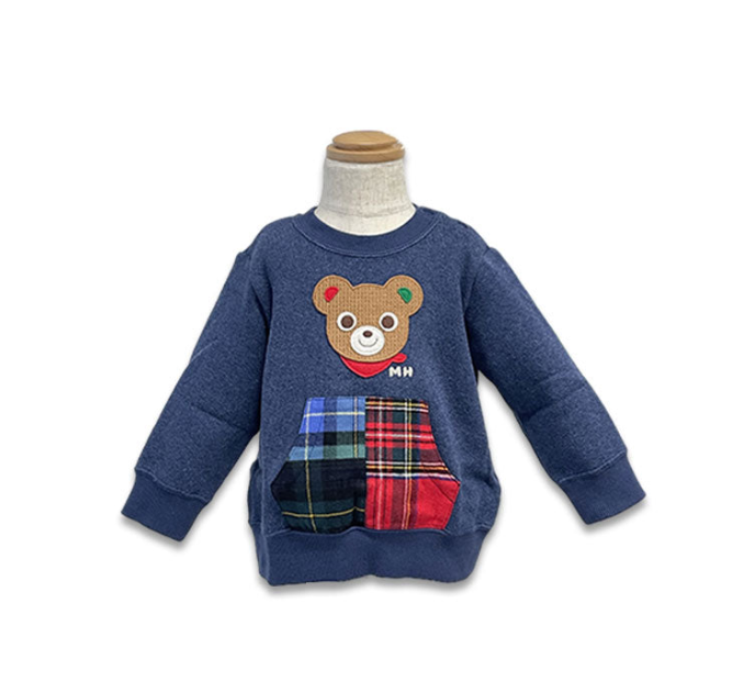 MIKI HOUSE DOUBLE-B Pucci Bear Patchwork Shirt