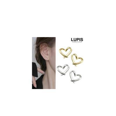 Lupis Mini Wire Heart Earrings (Gold/Silver)