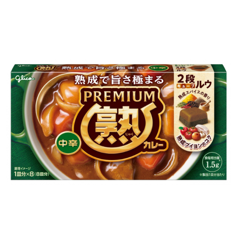 Glico Premium Matured Curry Roux (Medium Hot)