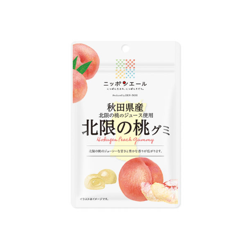 Nippon Yell Akita Hokugen Peach Gummy Candy