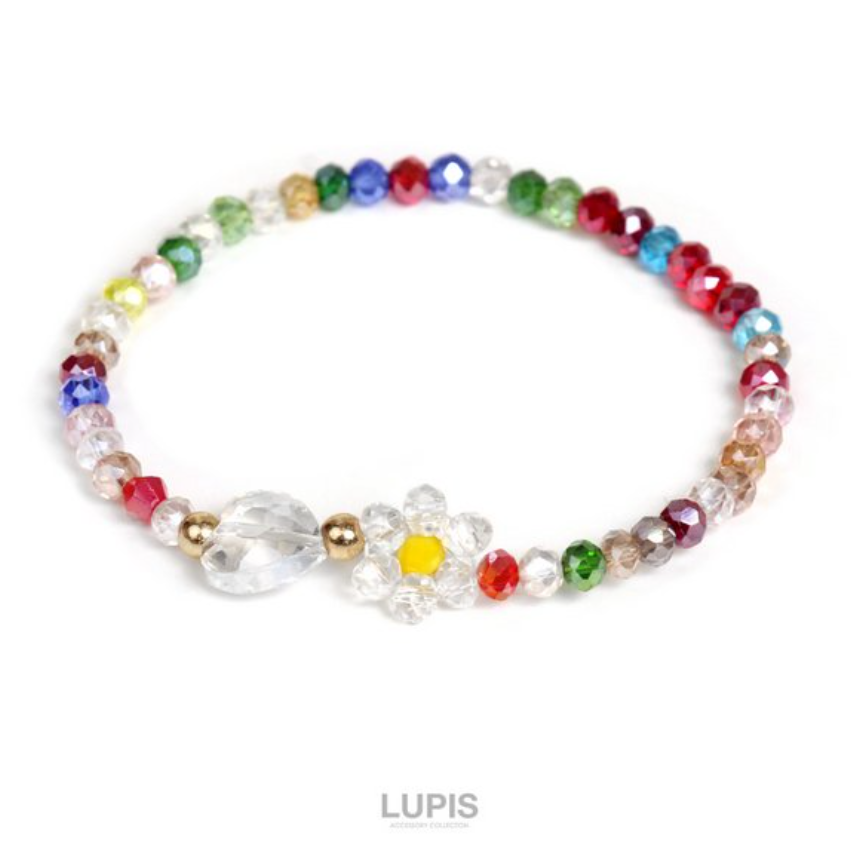 Lupis Flower x Heart Bead Bracelet