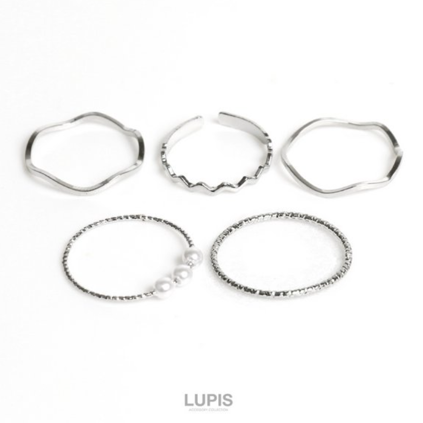 Lupis Silver Simple Ring Set
