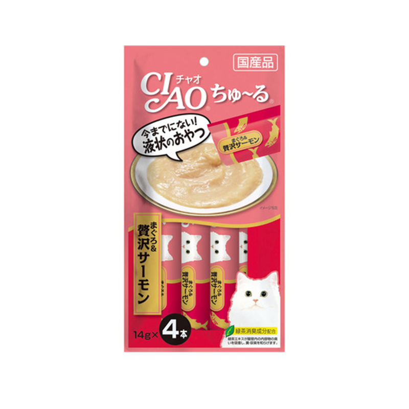 Inaba CIAO Churu Cat Treats (Salmon & Chicken/Tuna & Salmon/Chicken & Beef/Sardine & Tuna)