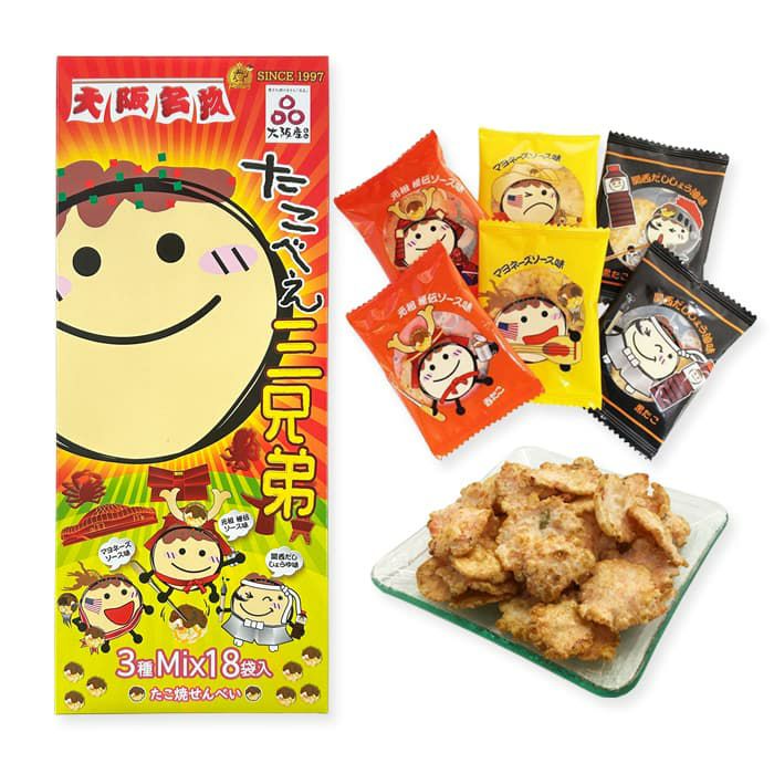 Chojudo Takobe Brothers Osaka Specialty Takoyaki Rice Crackers
