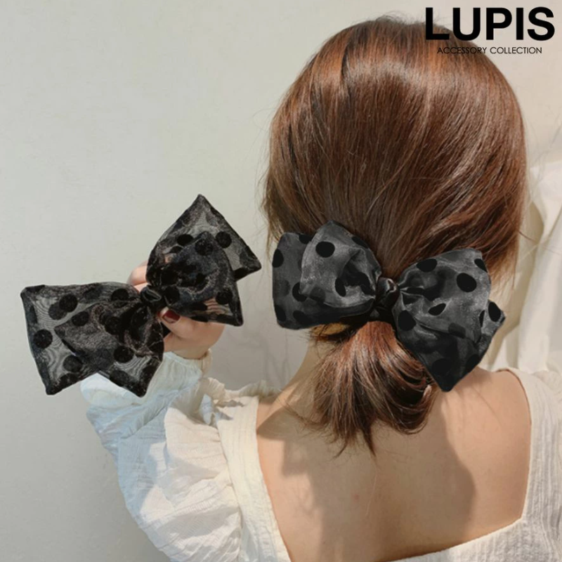 LUPIS Polka Dot Organza Ribbon Barrette