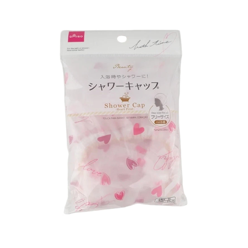 Daiso Pink Heart Shower Cap