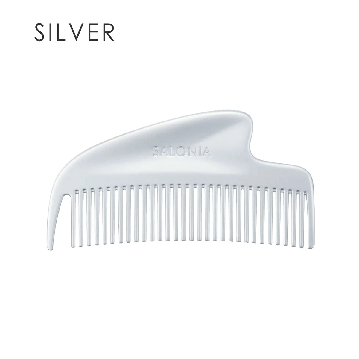 PREORDER SALONIA Glossy Care Metal Scalp Massage Comb – Silver
