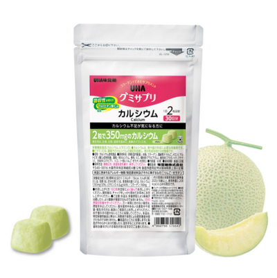 UHA Mikakuto Melon Flavored Calcium, Vitamin D, and Collagen Gummy Candy