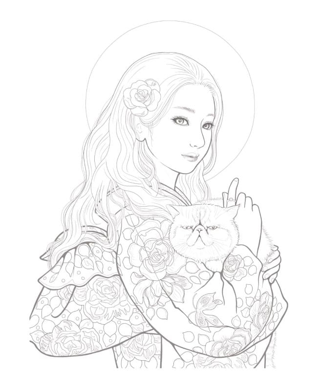 PREORDER Premium Adult Coloring Book: Blossoming Maidens