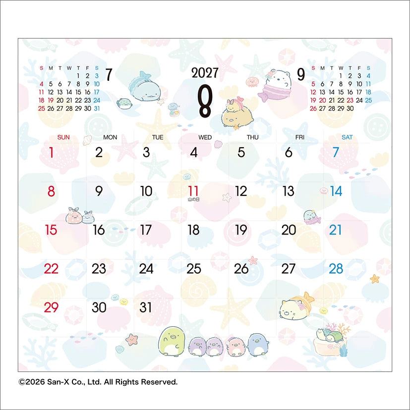 PREORDER Sumikko Gurashi Desktop Whiteboard Calendar 2027