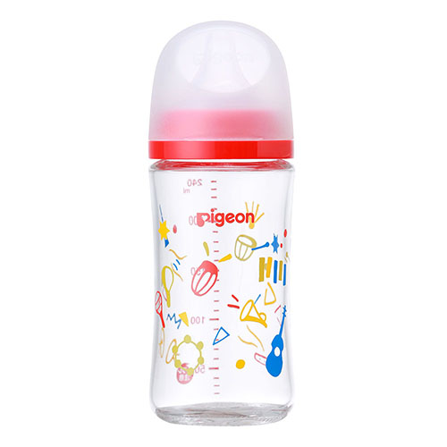 PIGEON Baby Feeding Bottle (Glass, 240ml / 3 months+)