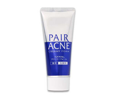 Tube of Pair Acne Creamy Foam on a white background