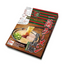 Packaging of a ramen noodle product with branding and images on a white background