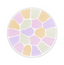Round rug with a pastel-colored stone pattern on a white background