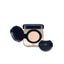 Makeup compact with powder on a white background
