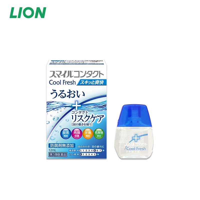 콘택트 렌즈 착용자를 위한 LION Smile 눈약