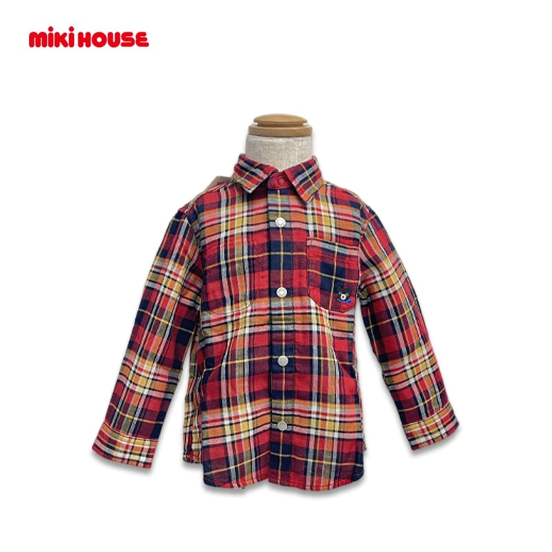 MIKI HOUSE Double B Pucci Long-Sleeve Checkered Shirt