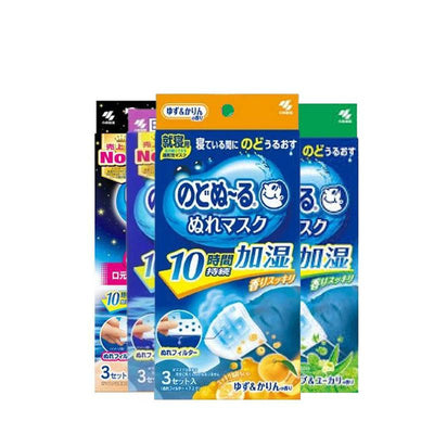 Packaging of Japanese humidifier filters with blue and white design on a white background