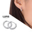 LUPIS Silver Hoop Ring Stud Earrings