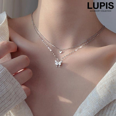 LUPIS Double-Layered Butterfly Necklace