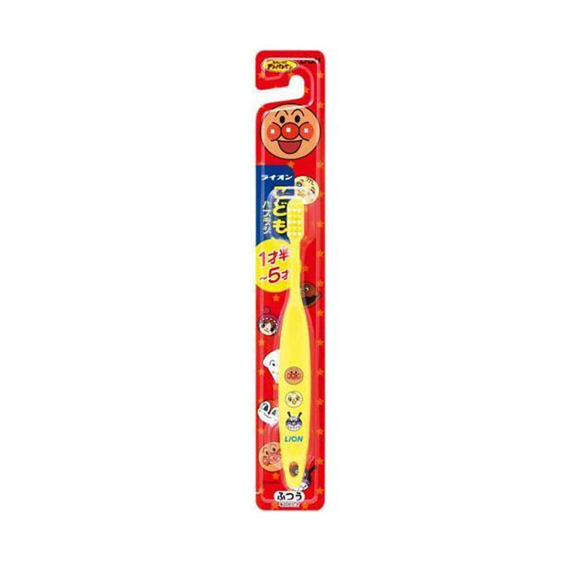 A kid's toothbrush with a cartoon character design on the packaging, indicating it is colorful and likely made for children.