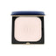 A compact case of Clé de Peau Beäuté Refining Pressed Powder with a pink-toned powder visible through the transparent lid, featuring a gold-tone floral logo on the front.