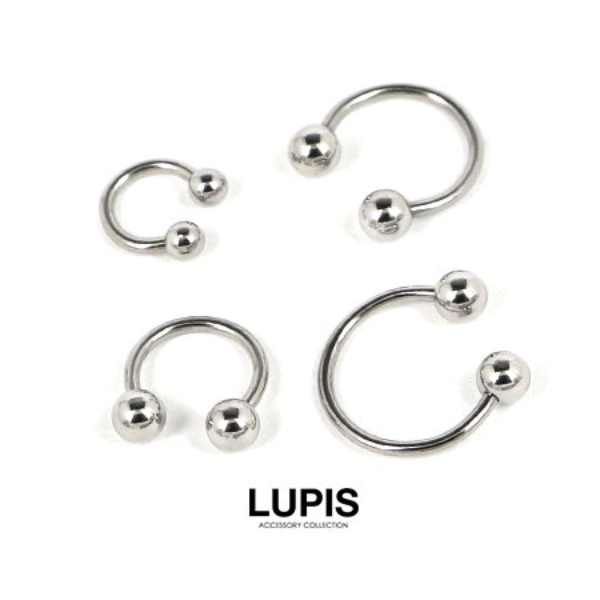 LUPIS 16G Silver Circular Barbell Body Earrings
