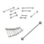 LUPIS 18G Silver Thin Barbell Body Earrings
