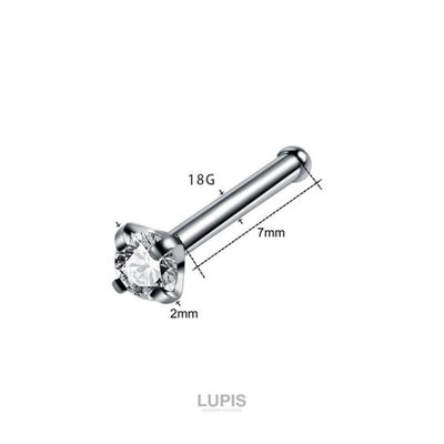 LUPIS 18G Color Stone Straight Nostril Body / Nose Pierce