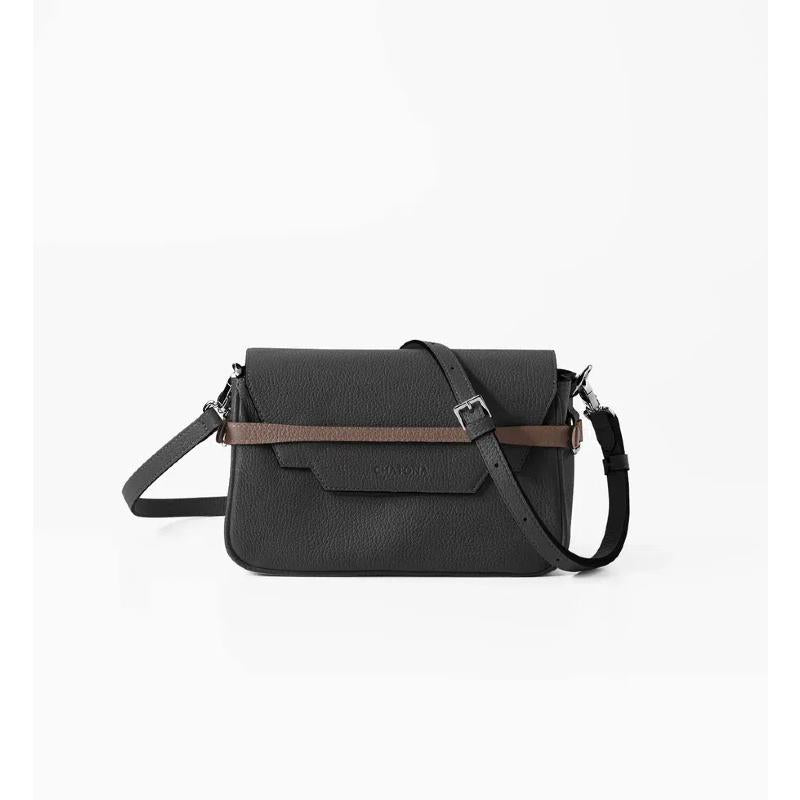 CHATONA In and Out - Mini Leather Bag (Black)