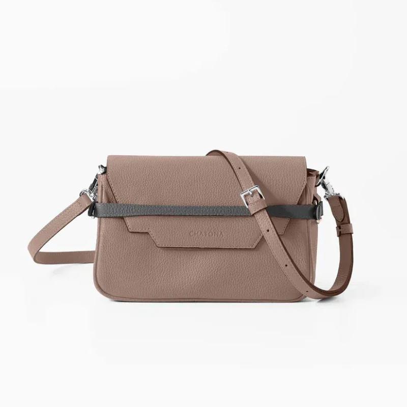 CHATONA In and Out - Mini Leather Bag (Tourterelle Beige)