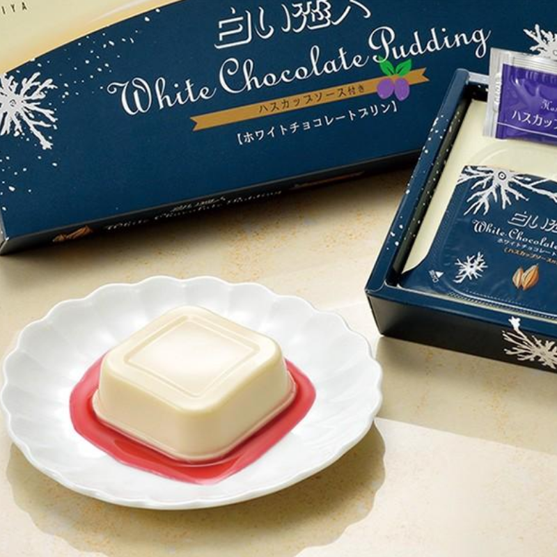 ISHIYA Shiroi Koibito White Chocolate Pudding with Haskap Sauce – 3 Pieces