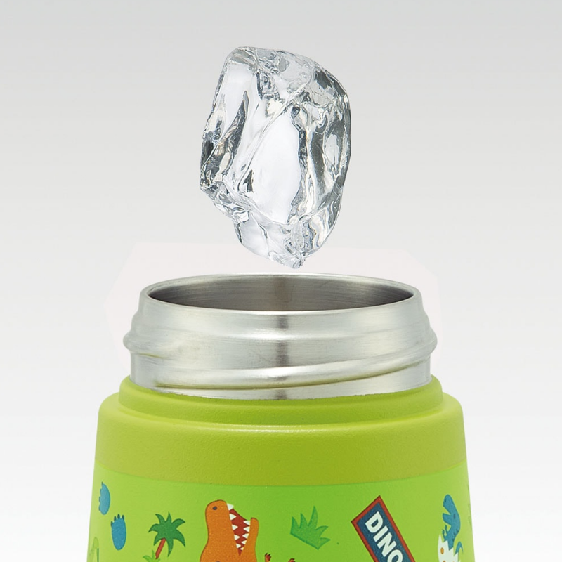 Skater Dinosaur Stainless Steel Bottle with Die Cut Straw