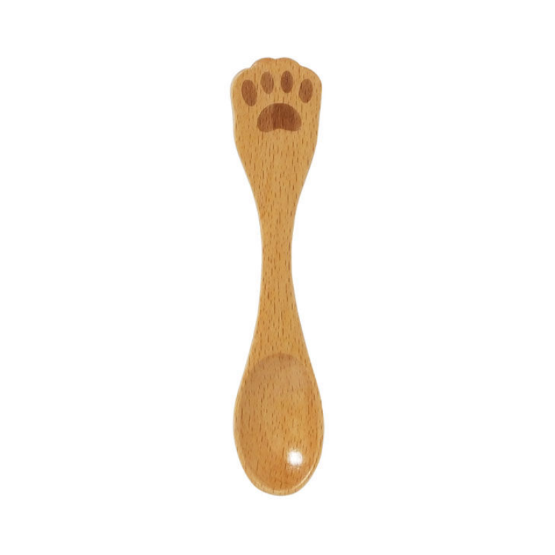 Maruki Wooden Cat and Paw Mini Spoon (Random Design)
