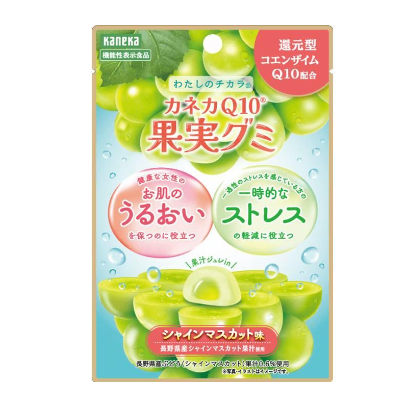 Kaneka Q10 Fruit Gummy (Shine Muscat Grape/Juicy Peach)