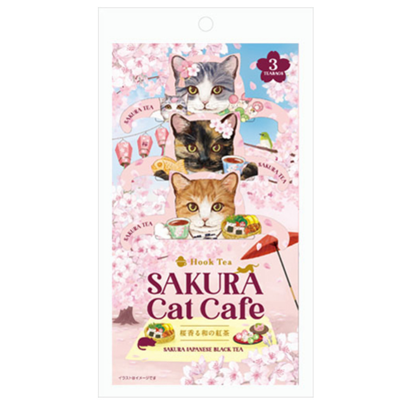 SAKURA Cat Cafe Japanese Sakura Black Tea – 3 Tea Bags