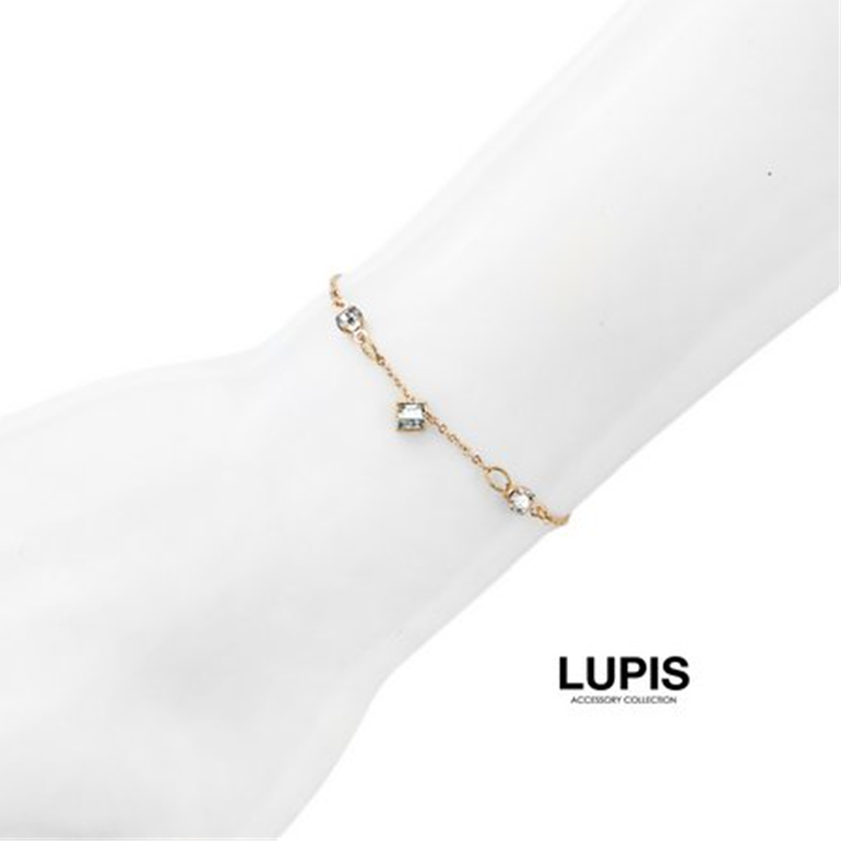 Lupis Gold Square Stone Bracelet
