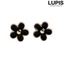 Lupis Black & White Flower Clip-on Earrings