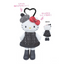 Sanrio Hello Kitty Style Up Mascot Plush Keychain