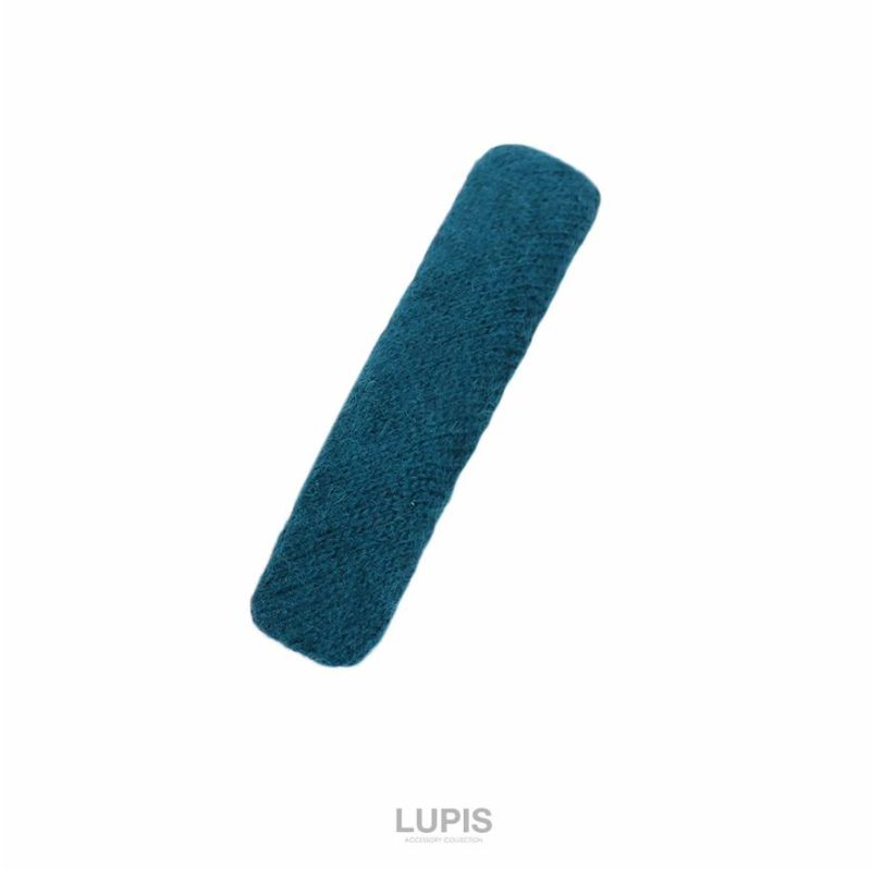 One-Color Knit Snap Hairpin (Blue)
