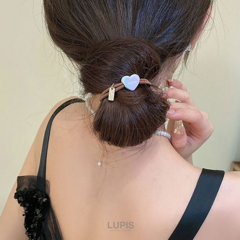Check x Leopard Print Hair Tie Leopard