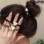 Check x Leopard Print Hair Tie Leopard