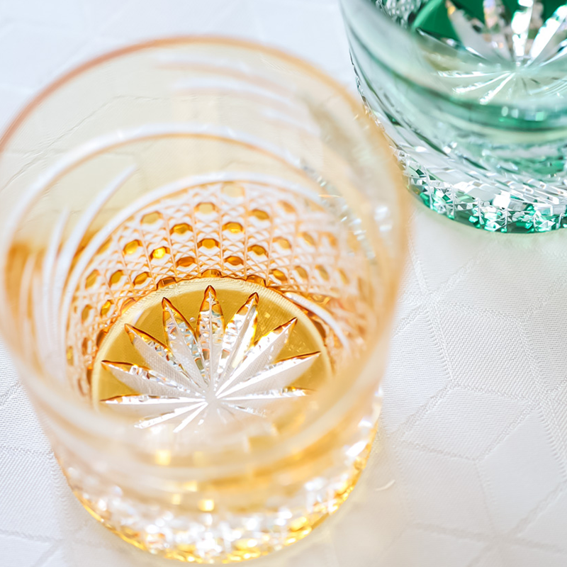 Kagami Edo Kiriko Mai Rock Glass (Assorted Colors Available)