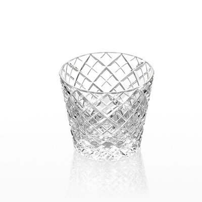 Kagami Edo Kiriko Yarai Gasane Arrow Pattern Sake Cup