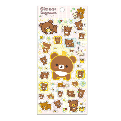 San-X Rilakkuma - Chairokoguma's Kumakyun Days Sticker Set