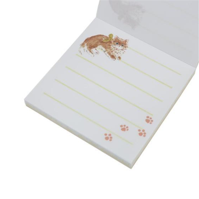 Green Flash - Yellow Ribbon Cat by Haruka Toshimitsu Memo Pad