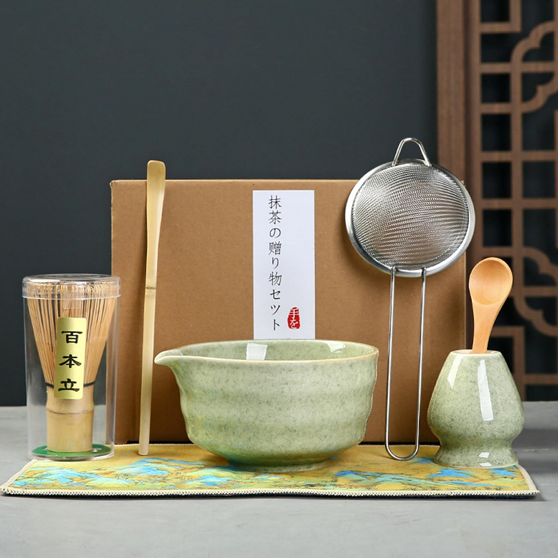 Japanese Matcha Tea Ceremony Set – 7-Piece Matcha Whisk Set